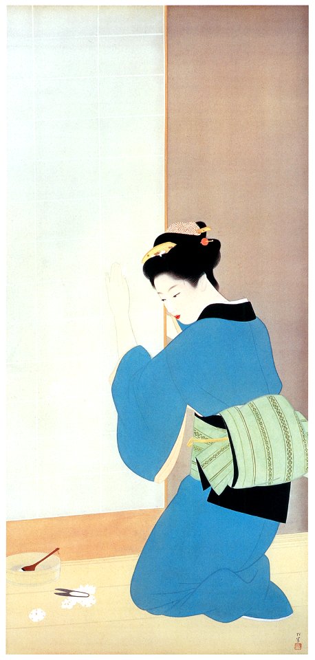 Uemura Shōen – Late Autumn [from Uemura Shōen Exhibition on the 50th Anniversary of Her Death]. Free illustration for personal and commercial use.