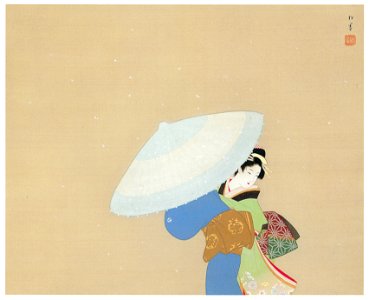 Uemura Shōen – Snow [from Uemura Shōen Exhibition on the 50th Anniversary of Her Death]. Free illustration for personal and commercial use.