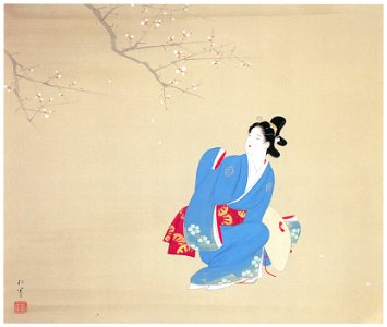 Uemura Shōen – Spring Journey [from Uemura Shōen Exhibition on the 50th Anniversary of Her Death]. Free illustration for personal and commercial use.