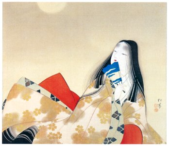 Uemura Shōen – Beautiful Woman under the Moon [from Uemura Shōen Exhibition on the 50th Anniversary of Her Death]