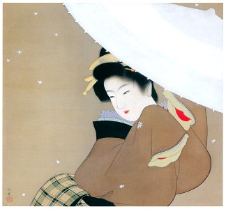 Uemura Shōen – The First Snow of the Year [from Uemura Shōen Exhibition on the 50th Anniversary of Her Death]. Free illustration for personal and commercial use.