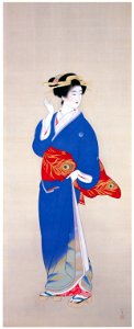 Uemura Shōen – Sing-song Girl in Tenpō [from Uemura Shōen Exhibition on the 50th Anniversary of Her Death]. Free illustration for personal and commercial use.