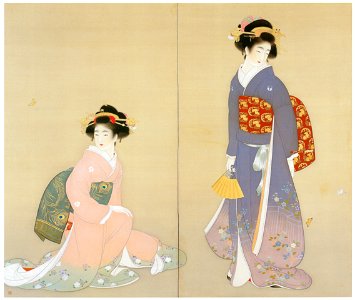 Uemura Shōen – Spring and Fall (Left) [from Uemura Shōen Exhibition on the 50th Anniversary of Her Death]