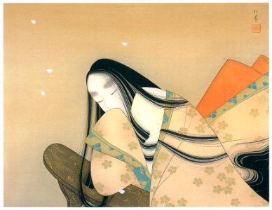 Uemura Shōen – Ono no Komachi [from Uemura Shōen Exhibition on the 50th Anniversary of Her Death]. Free illustration for personal and commercial use.