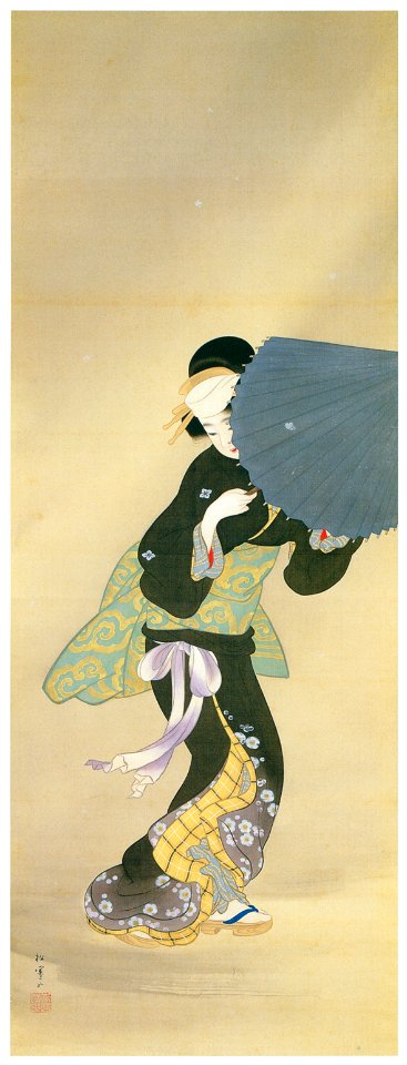 Uemura Shōen – Lady in a Snow-Storm [from Uemura Shōen Exhibition on the 50th Anniversary of Her Death]