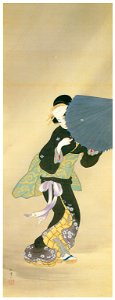 Uemura Shōen – Lady in a Snow-Storm [from Uemura Shōen Exhibition on the 50th Anniversary of Her Death]. Free illustration for personal and commercial use.