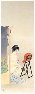 Uemura Shōen – Evening [from Uemura Shōen Exhibition on the 50th Anniversary of Her Death]. Free illustration for personal and commercial use.