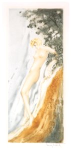 Louis Icart – Waterfall [from The Flower of Art Deco “Louis Icart”]. Free illustration for personal and commercial use.