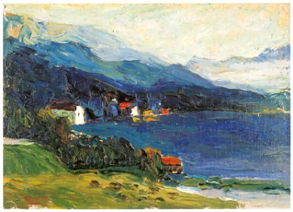 Wassily Kandinsky – Kochel – Lake with Hotel Grauer Bär [from KANDINSKY]. Free illustration for personal and commercial use.