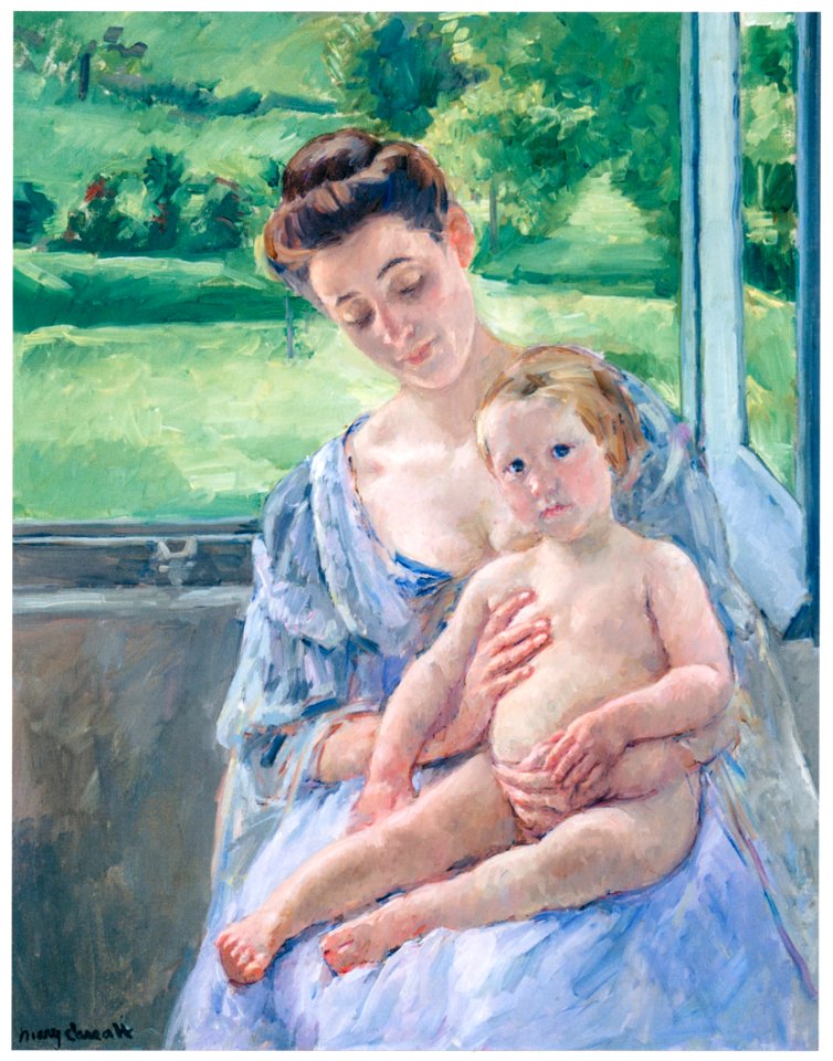 Mary Cassatt – Mother and Child in the Conservatory [from Mary Cassatt Retrospective]