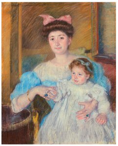 Mary Cassatt – Countess Morel d’Arleux and Her Son [from Mary Cassatt Retrospective]. Free illustration for personal and commercial use.