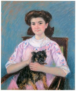 Mary Cassatt – Portrait of Marie-Louise Durand-Ruel [from Mary Cassatt Retrospective]. Free illustration for personal and commercial use.