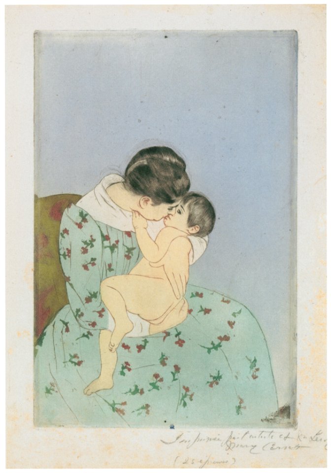 Mary Cassatt – Mother’s Kiss [from Mary Cassatt Retrospective]