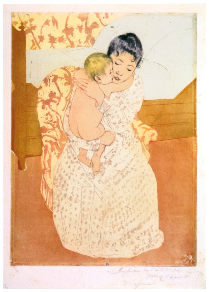Mary Cassatt – Maternal Caress [from Mary Cassatt Retrospective]