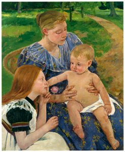 Mary Cassatt – The Family [from Mary Cassatt Retrospective]. Free illustration for personal and commercial use.