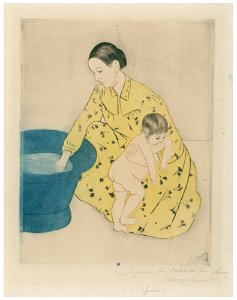Mary Cassatt – The Bath (The Tub) [from Mary Cassatt Retrospective]. Free illustration for personal and commercial use.