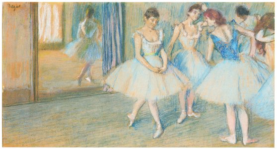 Edgar Degas – In the Dance Foyer [from Mary Cassatt Retrospective]. Free illustration for personal and commercial use.