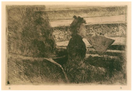 Mary Cassatt – Lady in Black, in a Loge, Facing Right [from Mary Cassatt Retrospective]