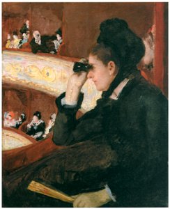 Mary Cassatt – In the Loge [from Mary Cassatt Retrospective]. Free illustration for personal and commercial use.