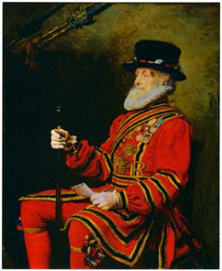 John Everett Millais – A Yeoman of the Guard [from John Everett Millais Exhibition Catalogue 2008]. Free illustration for personal and commercial use.