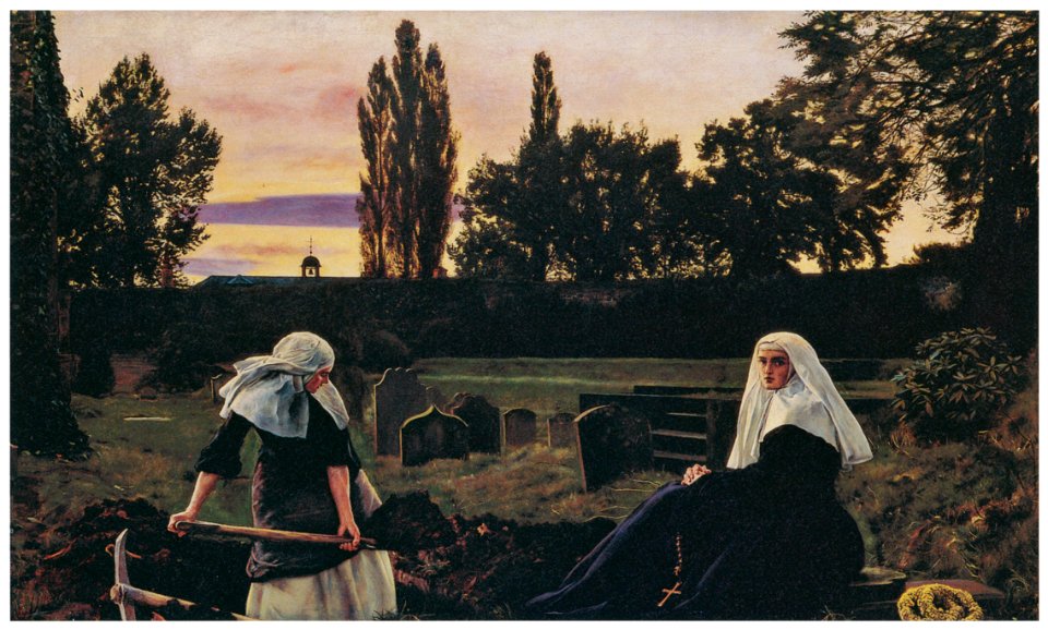 John Everett Millais – The Vale of Rest: where the weary find repose [from John Everett Millais Exhibition Catalogue 2008]. Free illustration for personal and commercial use.