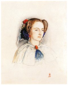 John Everett Millais – Effie Ruskin [from John Everett Millais Exhibition Catalogue 2008]. Free illustration for personal and commercial use.