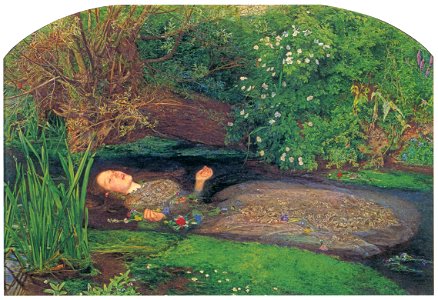John Everett Millais – Ophelia [from John Everett Millais Exhibition Catalogue 2008]. Free illustration for personal and commercial use.