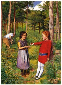John Everett Millais – The Woodman’s Daughter [from John Everett Millais Exhibition Catalogue 2008]. Free illustration for personal and commercial use.
