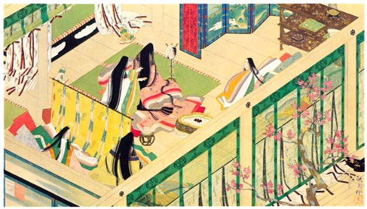 Matsuoka Eikyu – Hairdressing (The Pillow Book) [from Matsuoka Eikyu Exhibition]. Free illustration for personal and commercial use.