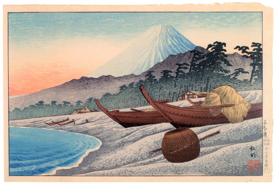 Takahashi Shōtei – Senbonhama Beach, “Mt. Fuji through Four Seasons” [from Shotei (Hiroaki) Takahashi: His Life and Works]