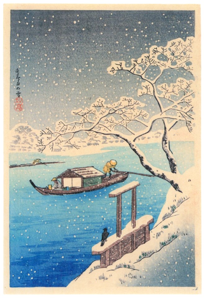 Takahashi Shōtei – The River Sumida in Snow [from Shotei (Hiroaki) Takahashi: His Life and Works]