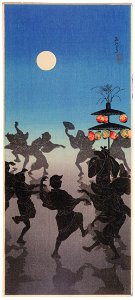 Takahashi Shōtei – Bon Dance at the Feast of Lanterns (The Buddhist All Souls’ Day) [from Shotei (Hiroaki) Takahashi: His Life and Works]. Free illustration for personal and commercial use.