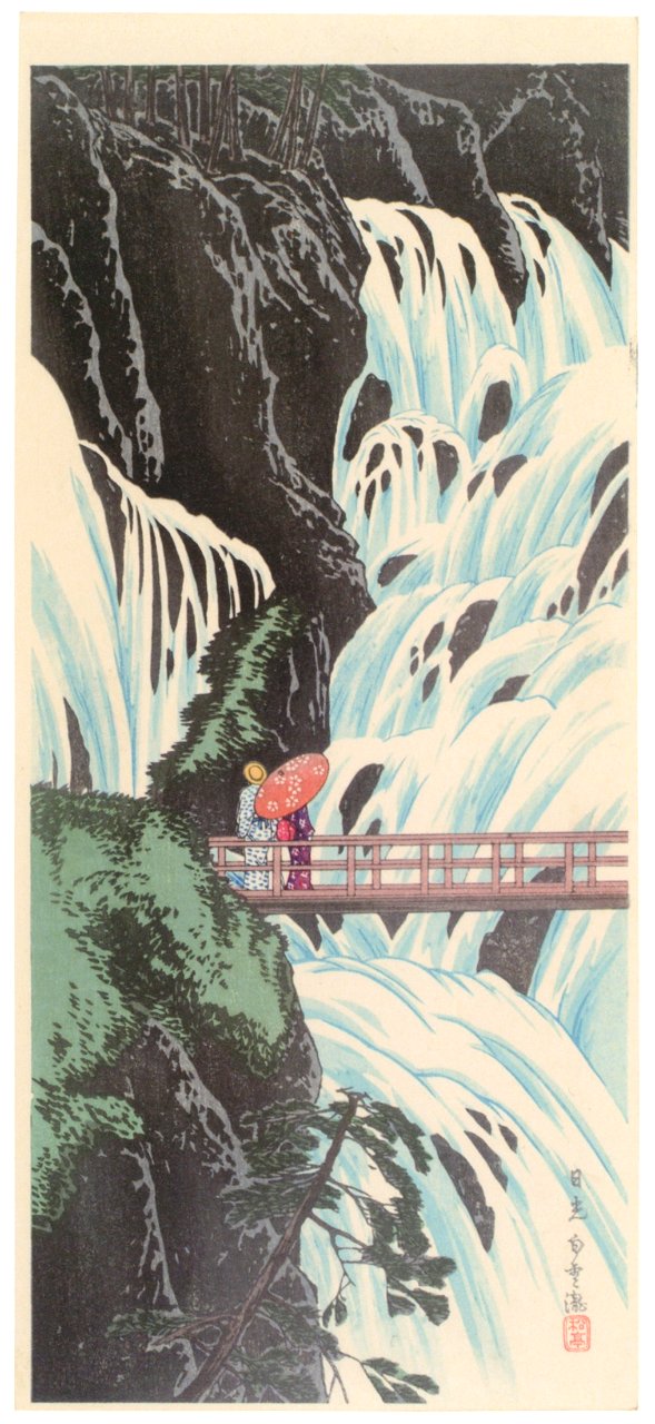 Takahashi Shōtei – Shirakumo Waterfall, Nikkō [from Shotei (Hiroaki) Takahashi: His Life and Works]