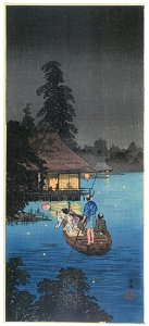 Takahashi Shōtei – Enjoying the Evening Cool on the Boat [from Shotei (Hiroaki) Takahashi: His Life and Works]. Free illustration for personal and commercial use.