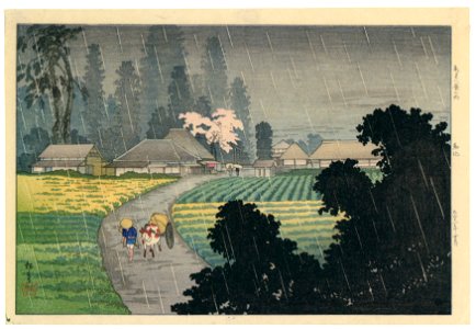 Takahashi Shōtei – Magome, “Eight Scenic Places in the South of Tokyo” [from Shotei (Hiroaki) Takahashi: His Life and Works]. Free illustration for personal and commercial use.