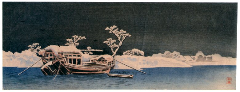 Takahashi Shōtei – The Sumida Bank in the Night [from Shotei (Hiroaki) Takahashi: His Life and Works]