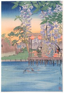 Takahashi Shōtei – Wisteria Flowers at Kameido [from Shotei (Hiroaki) Takahashi: His Life and Works]