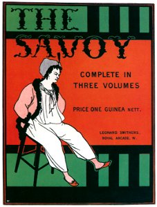 Aubrey Beardsley – Small poster advertising The Savoy [from Aubrey Beardsley Exhibition]. Free illustration for personal and commercial use.