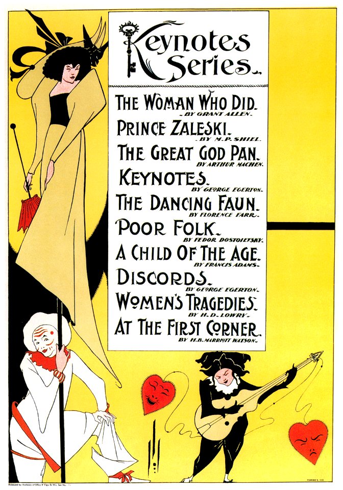 Aubrey Beardsley – Poster advertising titles from the Keynotes Series [from Aubrey Beardsley Exhibition]