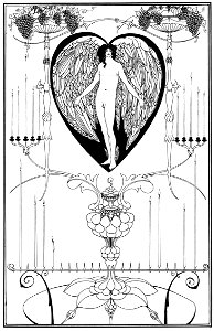 Aubrey Beardsley – Mirror of Love [from Aubrey Beardsley Exhibition]. Free illustration for personal and commercial use.