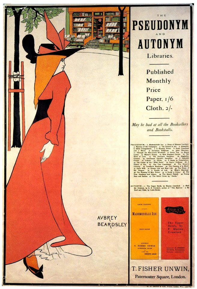 Aubrey Beardsley – The pseudonym and Autonym Libraries [from Aubrey Beardsley Exhibition]