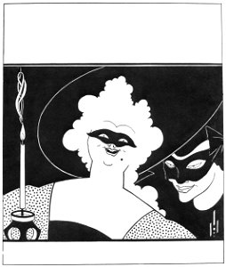 Aubrey Beardsley – Design for front cover of The Yellow Book, Vol. I [from Aubrey Beardsley Exhibition]. Free illustration for personal and commercial use.