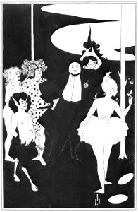 Aubrey Beardsley – Design for the frontispiece to Play by John Davidson, published by Elkin Mathews and John Lane, London, 1894. [from Aubrey Beardsley Exhibition]. Free illustration for personal and commercial use.