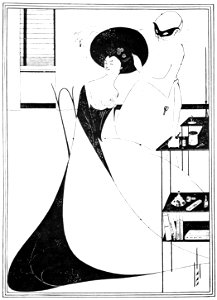 Aubrey Beardsley – The Toilette of Salome I [from Aubrey Beardsley Exhibition]. Free illustration for personal and commercial use.