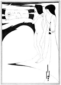 Aubrey Beardsley – The Woman in the Moon [from Aubrey Beardsley Exhibition]. Free illustration for personal and commercial use.