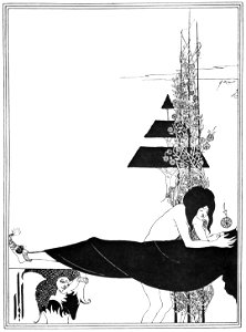 Aubrey Beardsley – A Platonic Lament [from Aubrey Beardsley Exhibition]. Free illustration for personal and commercial use.