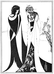 Aubrey Beardsley – John and Salome [from Aubrey Beardsley Exhibition]. Free illustration for personal and commercial use.