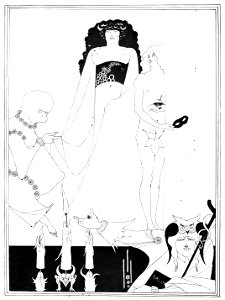 Aubrey Beardsley – Enter Herodias [from Aubrey Beardsley Exhibition]. Free illustration for personal and commercial use.