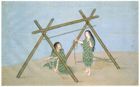 Kawahara Keiga – Izanami and Izanagi [from Catalogue of the Exhibition of Keiga Kawahara]. Free illustration for personal and commercial use.
