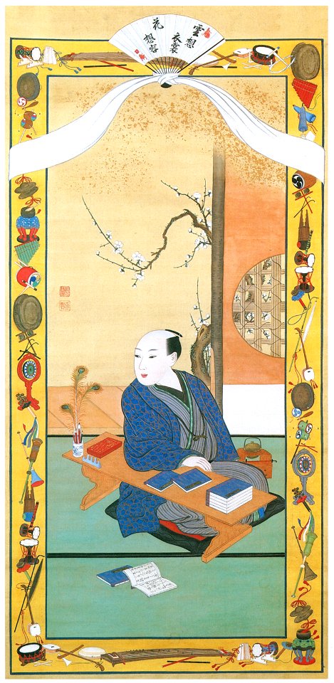 Kawahara Keiga – Paired scrolls of husband and wife :husband [from Catalogue of the Exhibition of Keiga Kawahara]